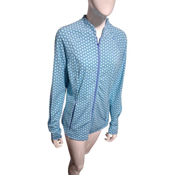 Sigrid Olsen Golf Tennis Active Geometric Zip Jacket UPF 50 Women's size Medium - Picture 2 of 11